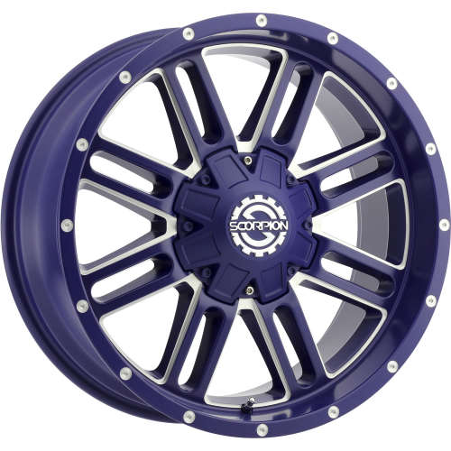 SCORPION SC18 20X9 +12 8X165 MATTE BLUE WITH MILLED SPOKE EDGES