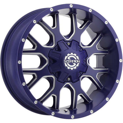 SCORPION SC19 20X9 +12 8X165 MATTE BLUE WITH MILLED SPOKE EDGES