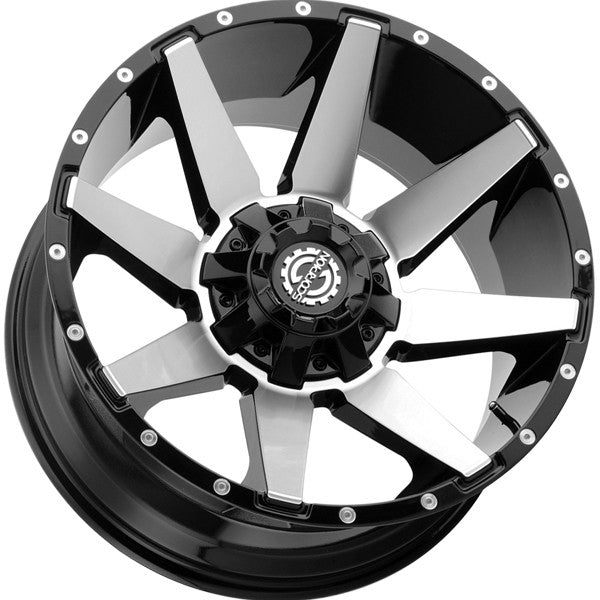 SCORPION SC31 22X14 -76 6X135/6X139.7 BLACK WITH MACHINED SPOKE FACES