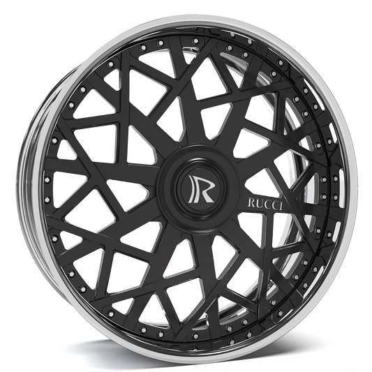 Rucci Slaps 28" Wheels Custom Black Face with Chrome Lip
