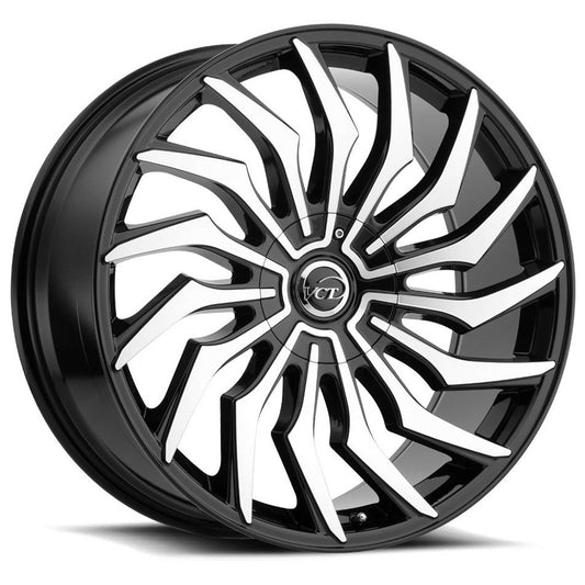 VCT V85 Chopper 22x9 6x127/6x139.7 +30mm Black/Machined Wheel Rim 22" Inch V85-22962739+30BM