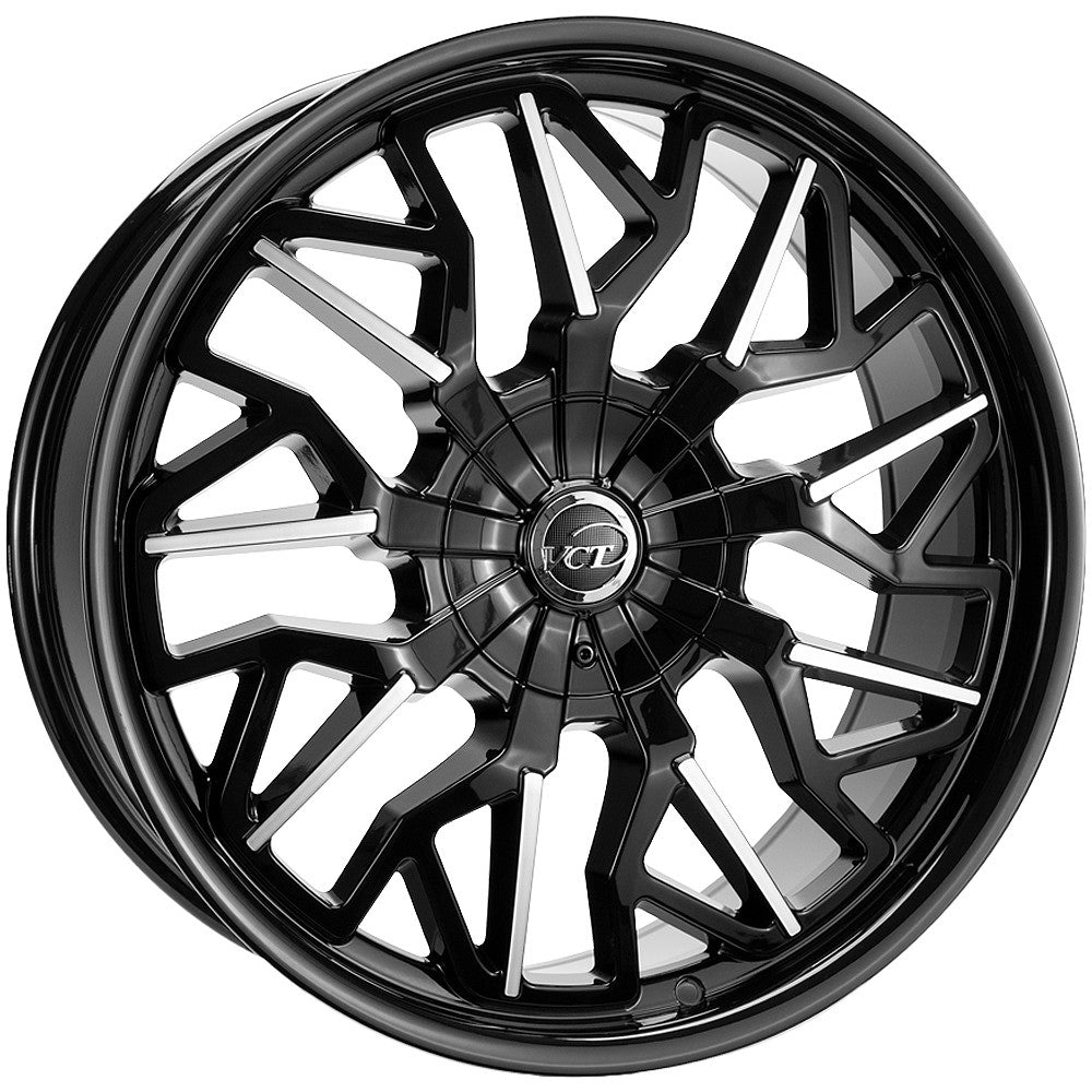 VCT Cyclone 20x8.5 5x115/5x120 +40mm Black/Machined Wheel Rim 20" Inch CYC-208551520+40BM