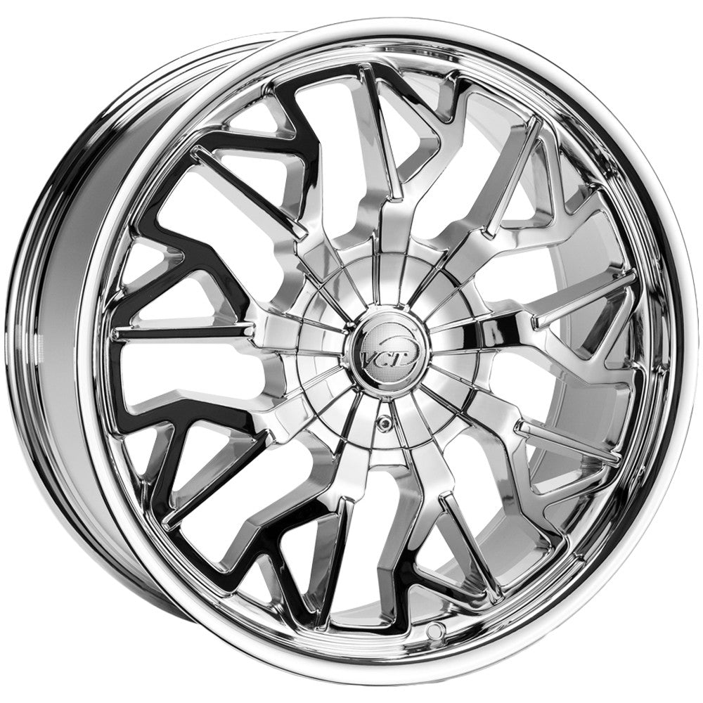 VCT Cyclone 22x8.5 5x110/5x115 +38mm Chrome Wheel Rim 22" Inch CYC-228551015+38C