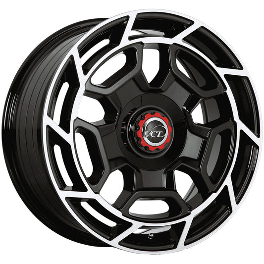 VCT Fusion 22x8.5 5x112/5x114.3 +38mm Black/Machined Wheel Rim 22" Inch FUS-22851214+38BM