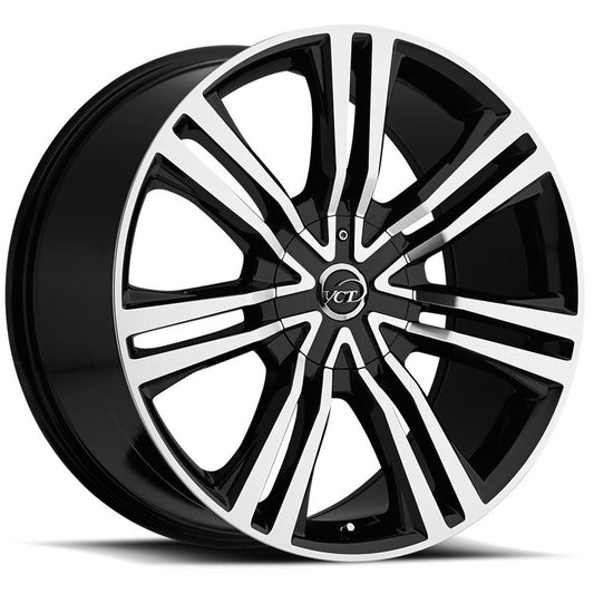 VCT V73 Gravano 20x8.5 5x108/5x114.3 +40mm Black/Machined Wheel Rim 20" Inch V73-20851051081143+40BM