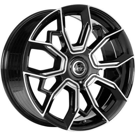 VCT Hurricane 20x8.5 5x110/5x114.3 +38mm Black/Machined Wheel Rim 20" Inch HUR-208551014+38BM