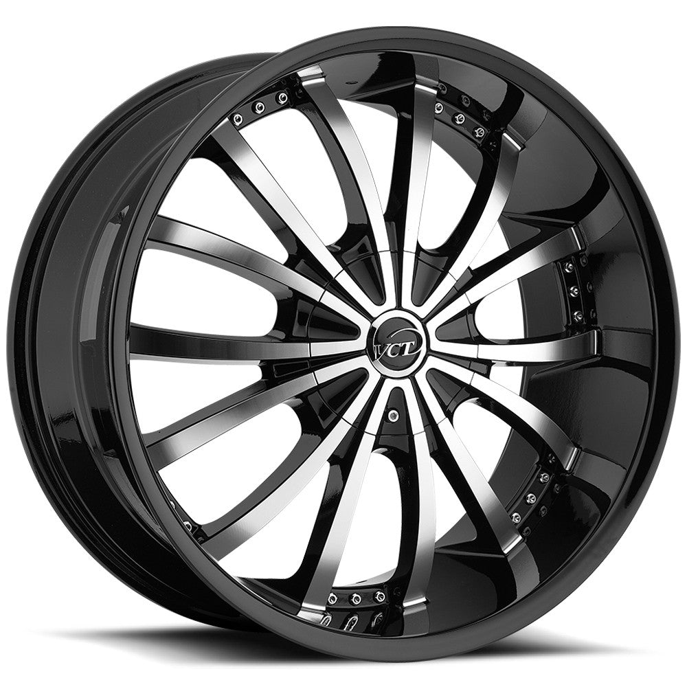VCT V63 Mancini 20x8.5 5x115/5x120 +40mm Black/Machined Wheel Rim 20" Inch V63-2085105115120+40BM