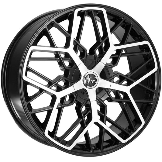 VCT Phoenix 20x8.5 5x115/5x120 +40mm Black/Machined Wheel Rim 20" Inch PHX-208551520+40BM