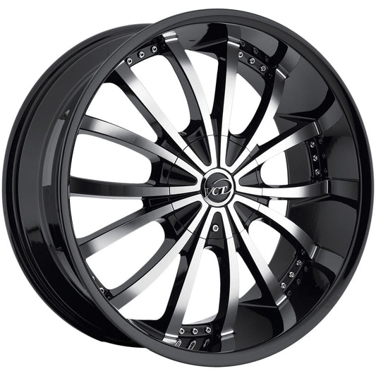 VCT V63 Mancini 20x9 6x139.7 +15mm Black/Machined Wheel Rim 20" Inch V63-20961397+15BM
