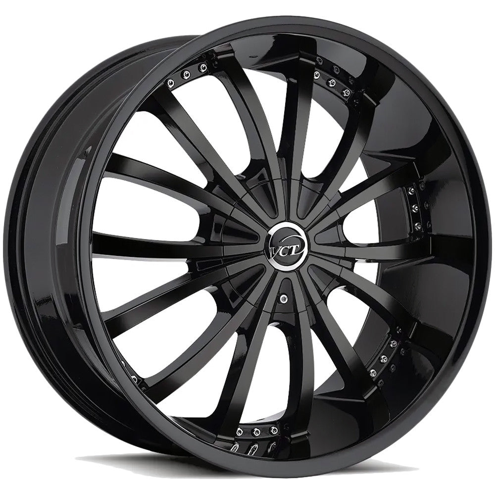 VCT V63 Mancini 22x8.5 5x114.3/5x120.7 +38mm Gloss Black Wheel Rim 22" Inch V63-2285105114312065+38GB