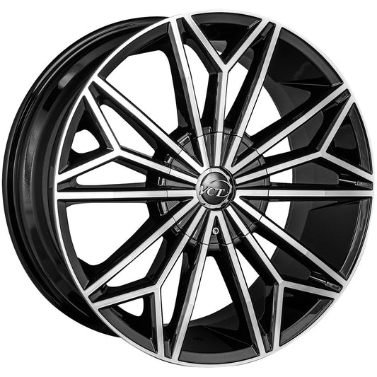 VCT Viper 20x8.5 5x115/5x127 +40mm Black/Machined Wheel Rim 20" Inch VPR-208551527+40BM