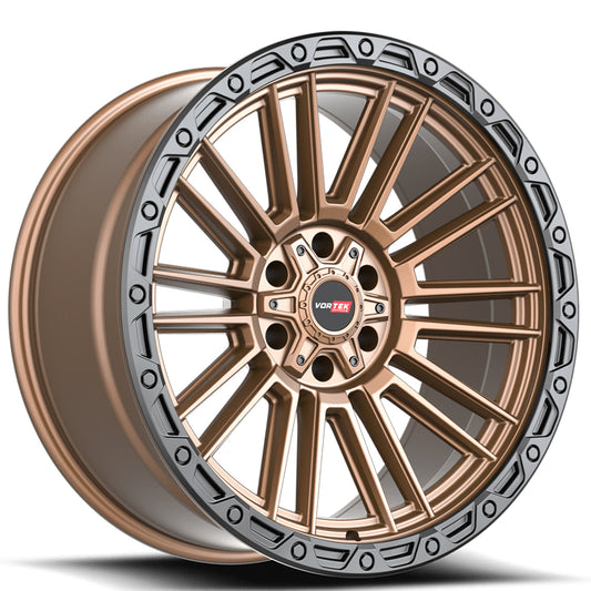 VORTEK VRT-604 18X9 -12 BLANK MATTE BRONZE WITH BLACK BEAD RING