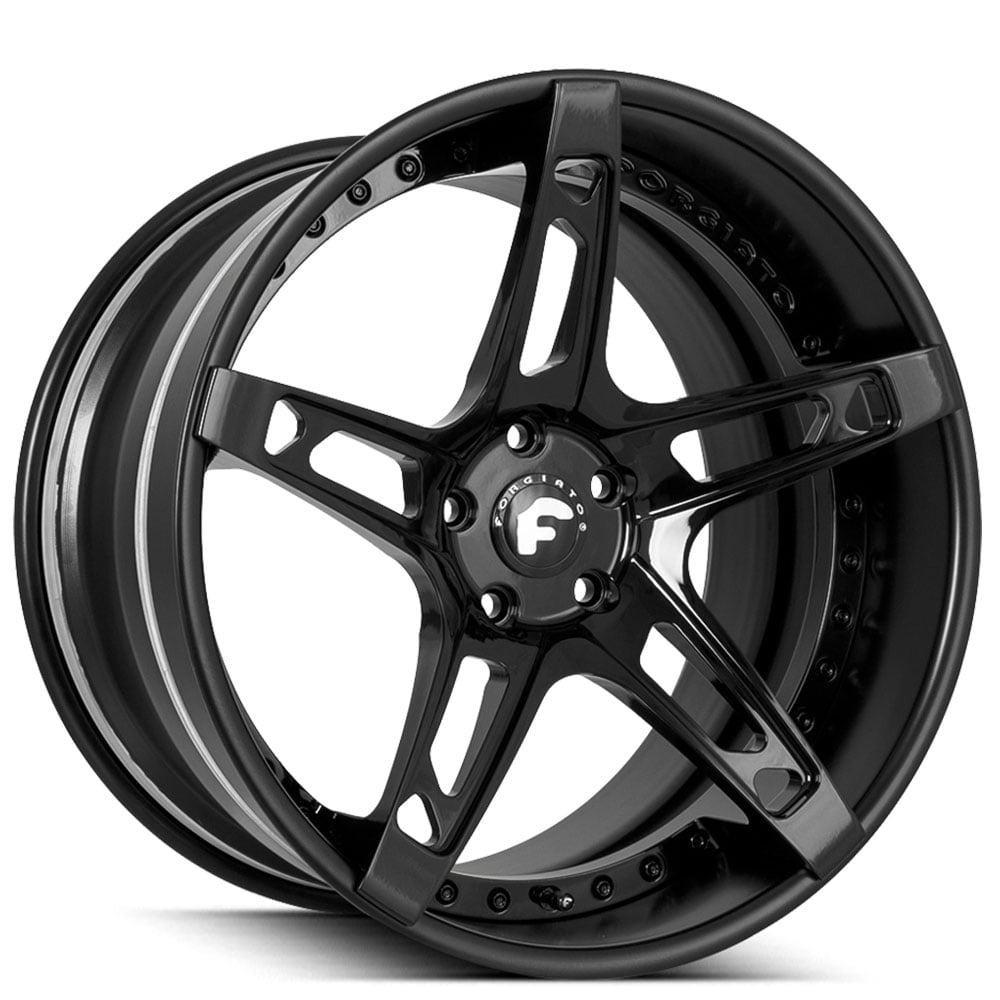 21" Staggered Forgiato Wheels Affilato-ECL Satin Black Forged Rims