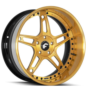 22" Staggered Forgiato Wheels Affilato Matte Gold with Black Inner Forged Rims
