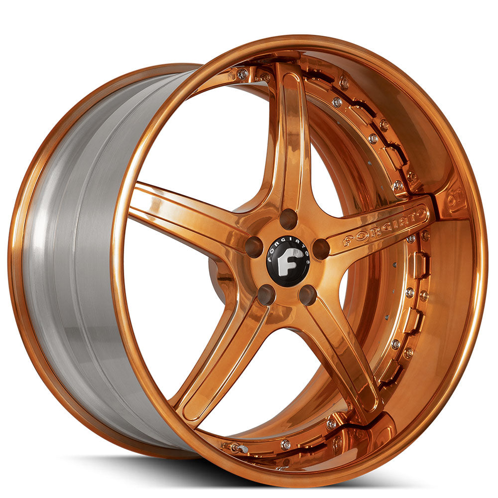 19" Staggered Forgiato Wheels Aggio-B Copper Plate Forged Rims