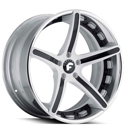24" Staggered Forgiato Wheels Aggio-ECL Custom 2 Tone Face with Chrome Lip Forged Rims