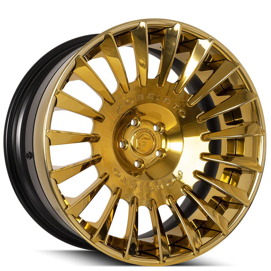 22" Forgiato Wheels Calibro-ECL Gold with Black Inner Forged Rims
