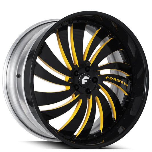 19" Forgiato Wheels Canale-L Custom 2 Tone Face with Gloss Black Lip Forged Rims