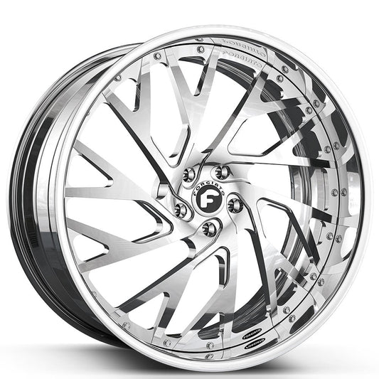 20" Staggered Forgiato Wheels Concentrati-FF Chrome Forged Rims