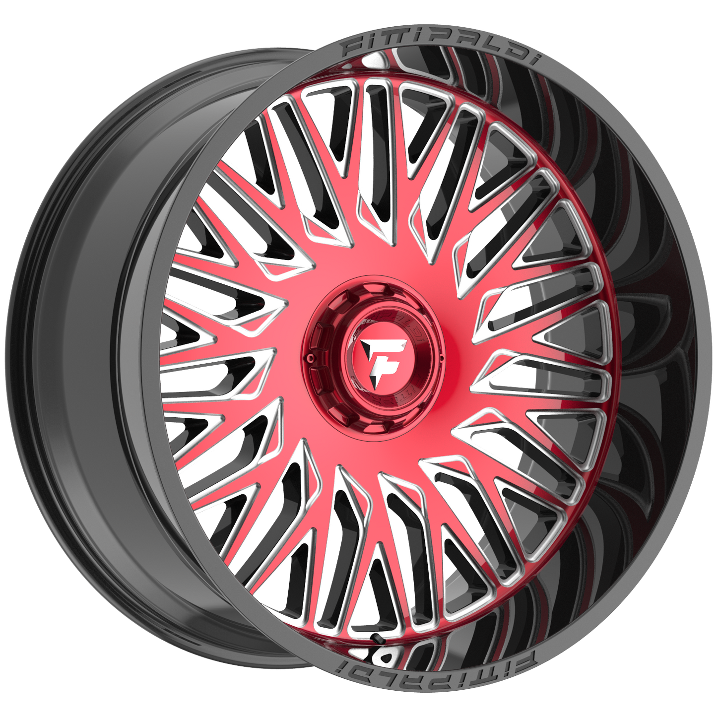 FITTIPALDI OFFROAD FA07MBRM 26X12, PCD 6X135/6X5.50, ET -44, CB 106.2-GLOSS BLACK MACHINED FACE, RED TINT, AND MILLED WINDOWS