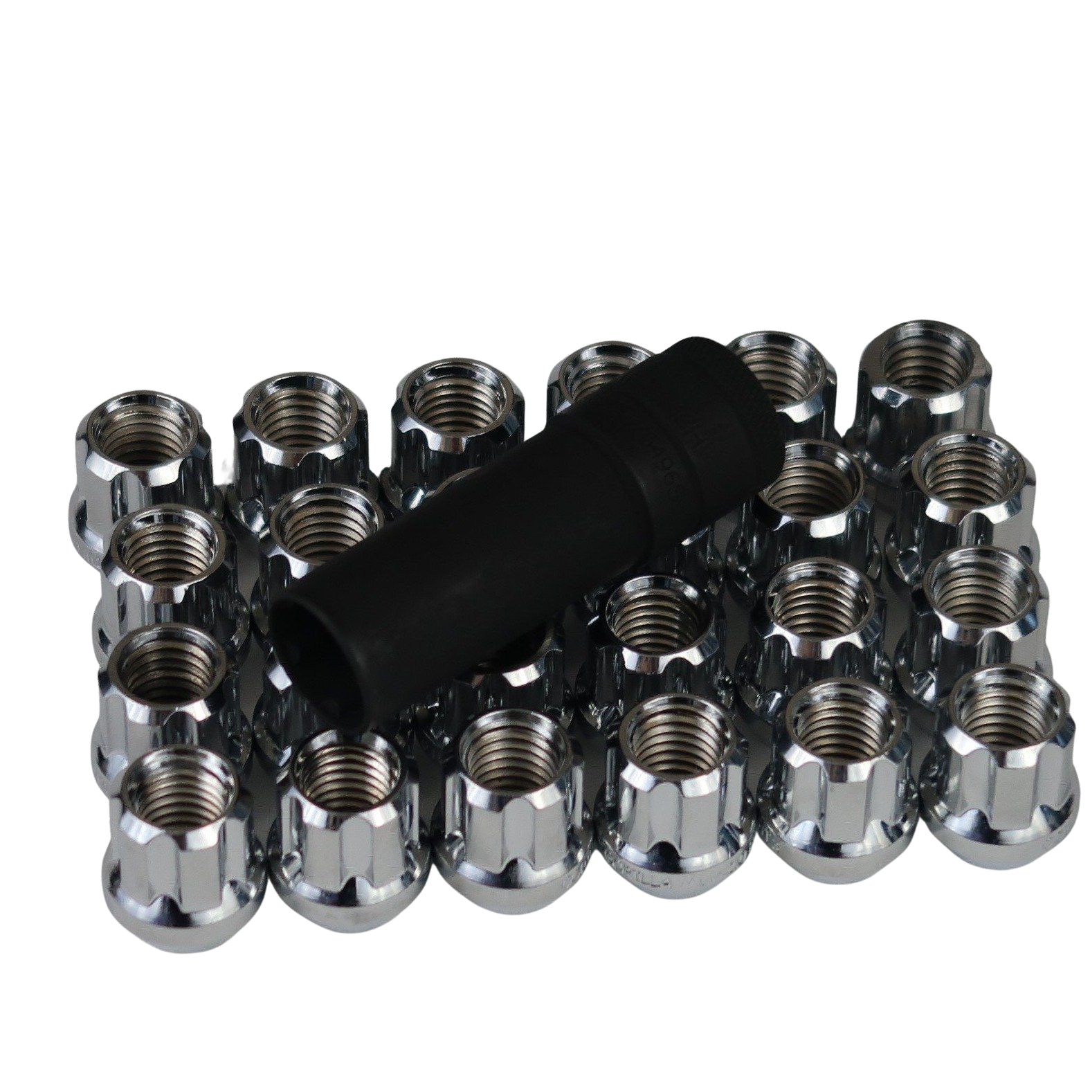 Lugnuts set- 5x 20 | 6x 24 | 8x 32 Black or Chrome (Open)