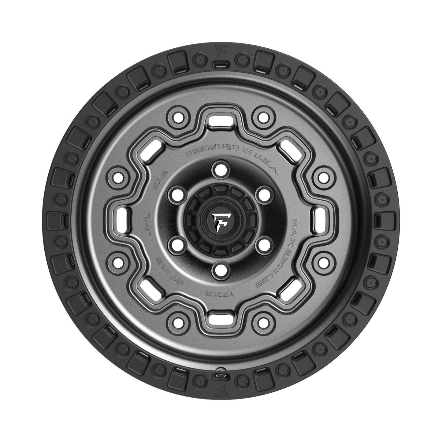 FITTIPALDI OFFROAD FT100AB 17X9, PCD 6X5.50, ET -12, CB 106.2-SATIN ANTHRACITE BLACK RING