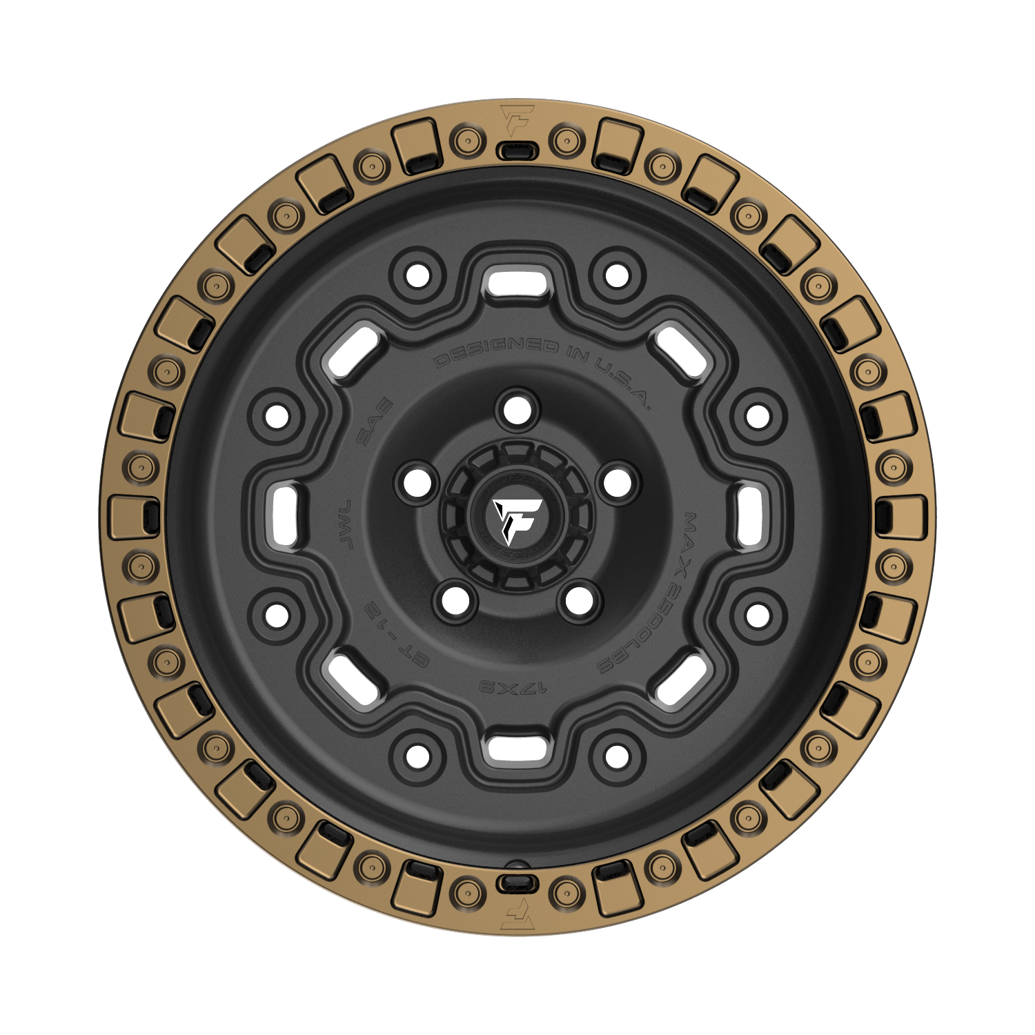 FITTIPALDI OFFROAD FT100BZ 17X9, PCD 5X5.00, ET -12, CB 71.5-SATIN BLACK WITH BRONZE RING