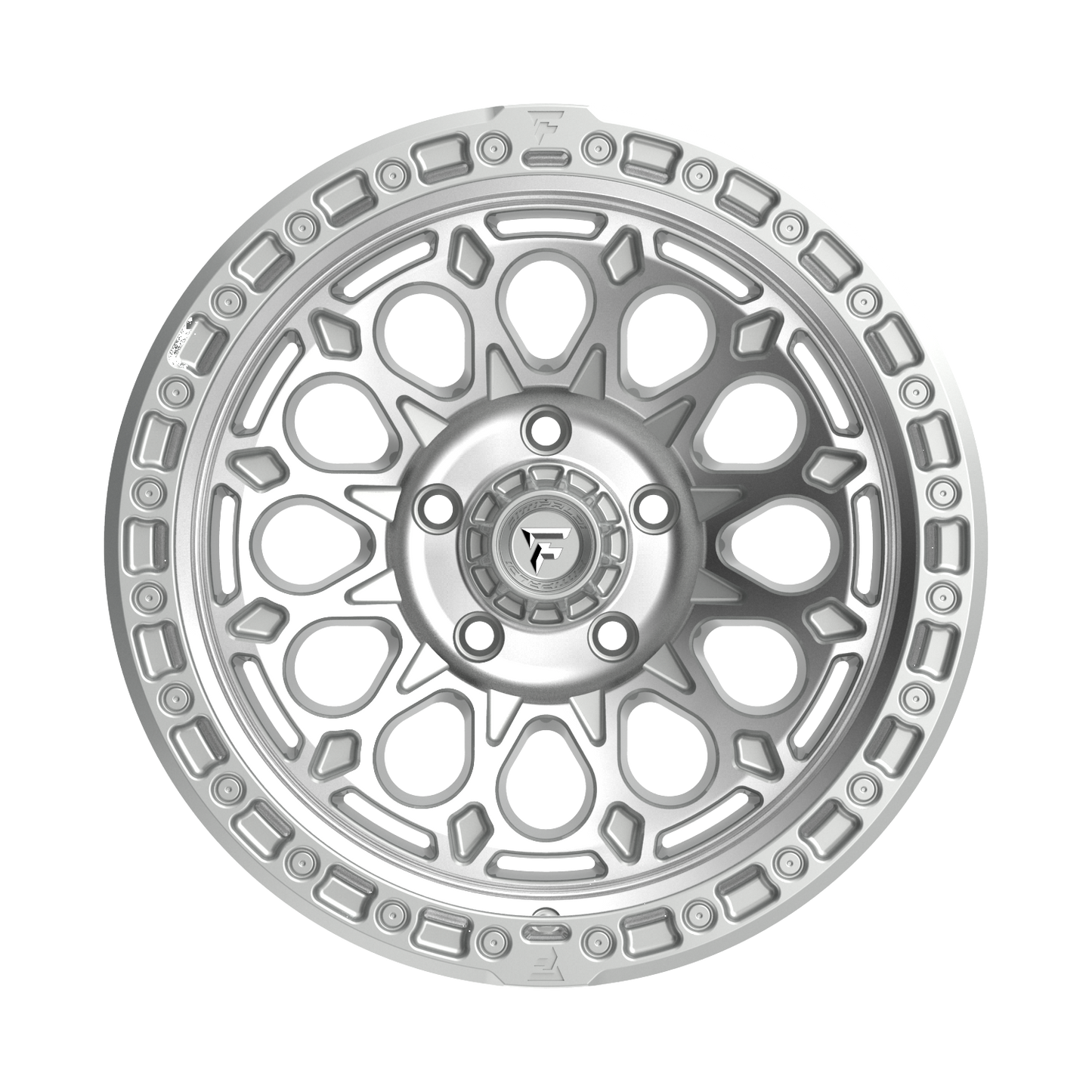 FITTIPALDI OFFROAD FT101MS 17X9, PCD 5X5.00, ET -12, CB 71.5-GLOSS SILVER WITH MACHINED FACE AND UNDERCUT