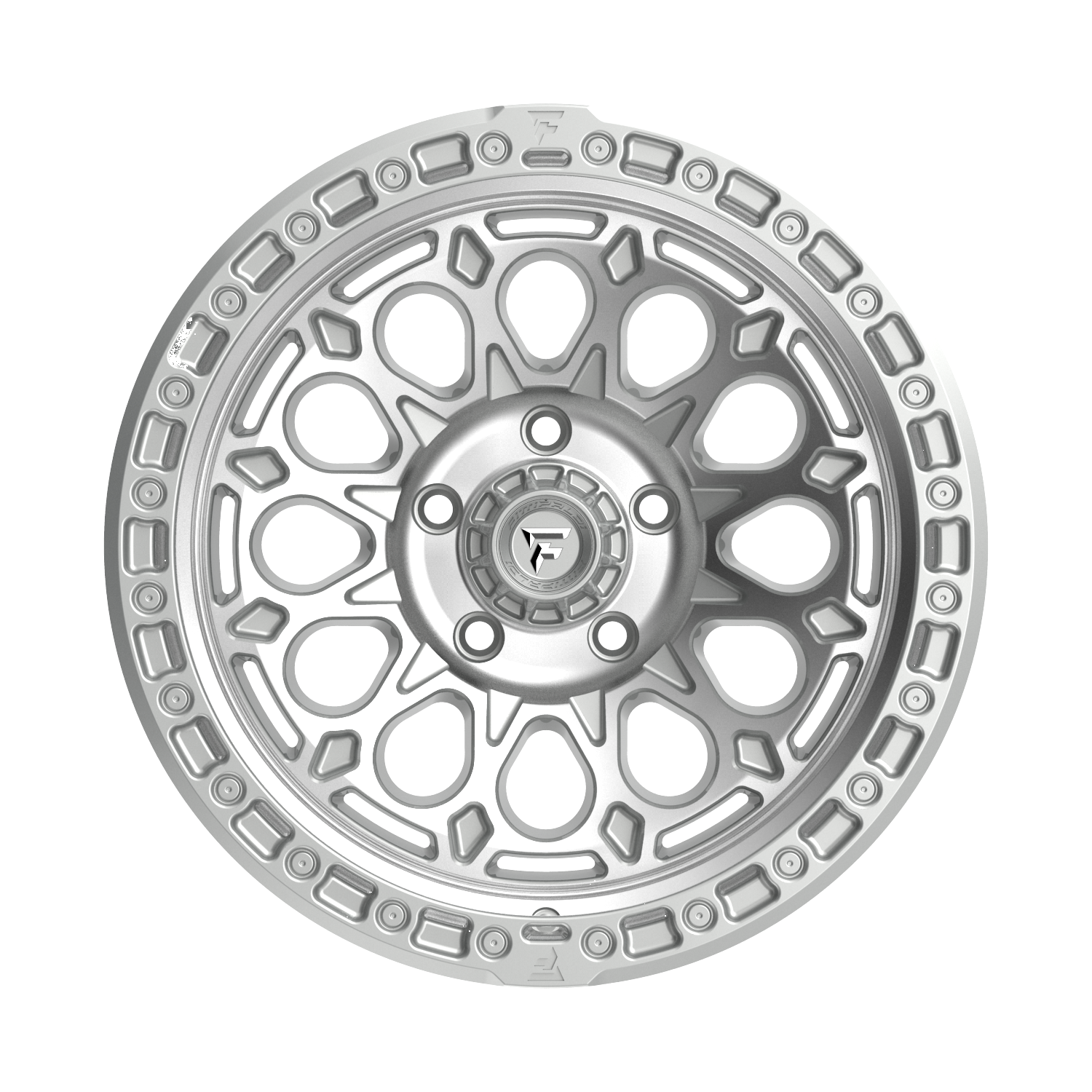 FITTIPALDI OFFROAD FT101MS 17X9, PCD 5X5.00, ET -12, CB 71.5-GLOSS SILVER WITH MACHINED FACE AND UNDERCUT