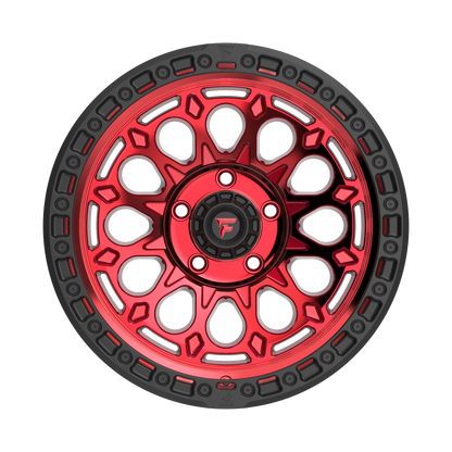 FITTIPALDI FT101RTB 17X9, PCD 5X5.00, ET-12, CB 71.5-MACHINED W/ GLOSS RED TINT & SATIN BLACK RING