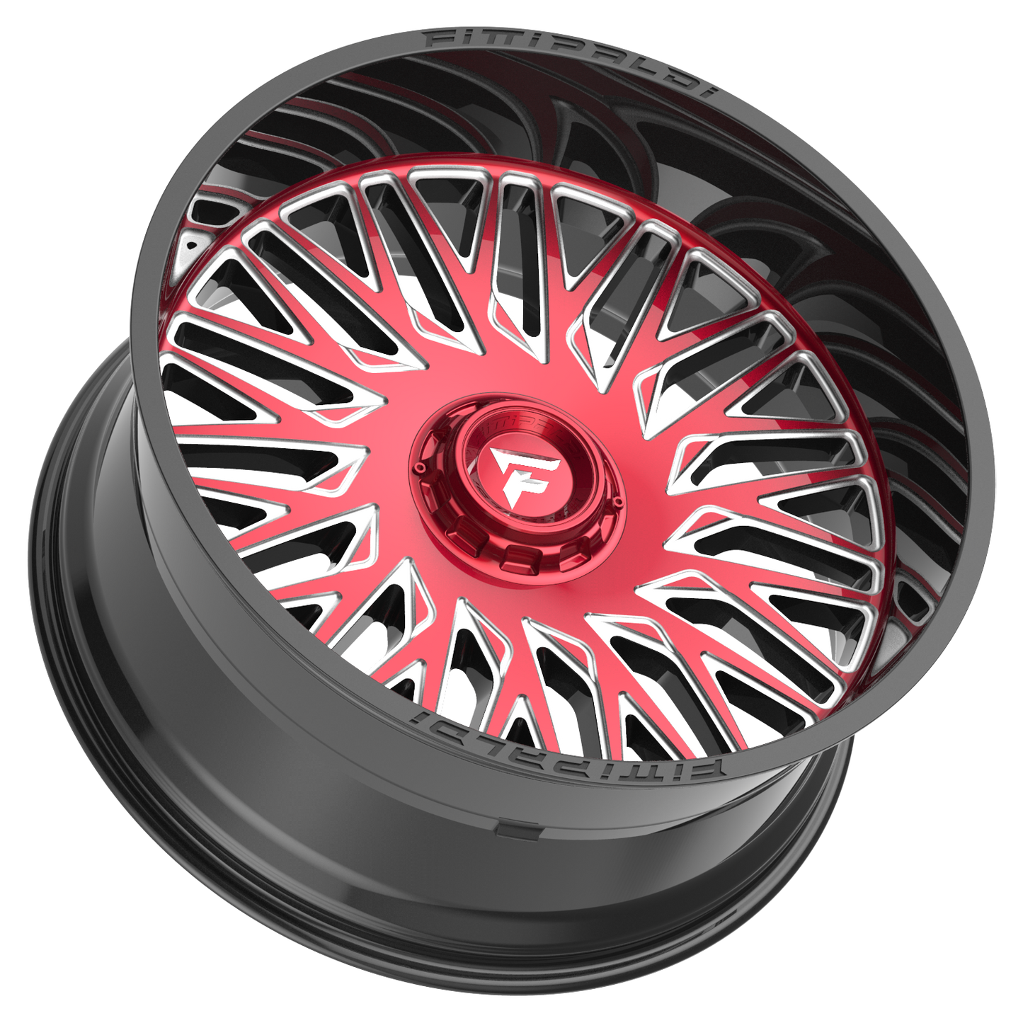 FITTIPALDI OFFROAD FA07MBRM 26X12, PCD 6X135/6X5.50, ET -44, CB 106.2-GLOSS BLACK MACHINED FACE, RED TINT, AND MILLED WINDOWS