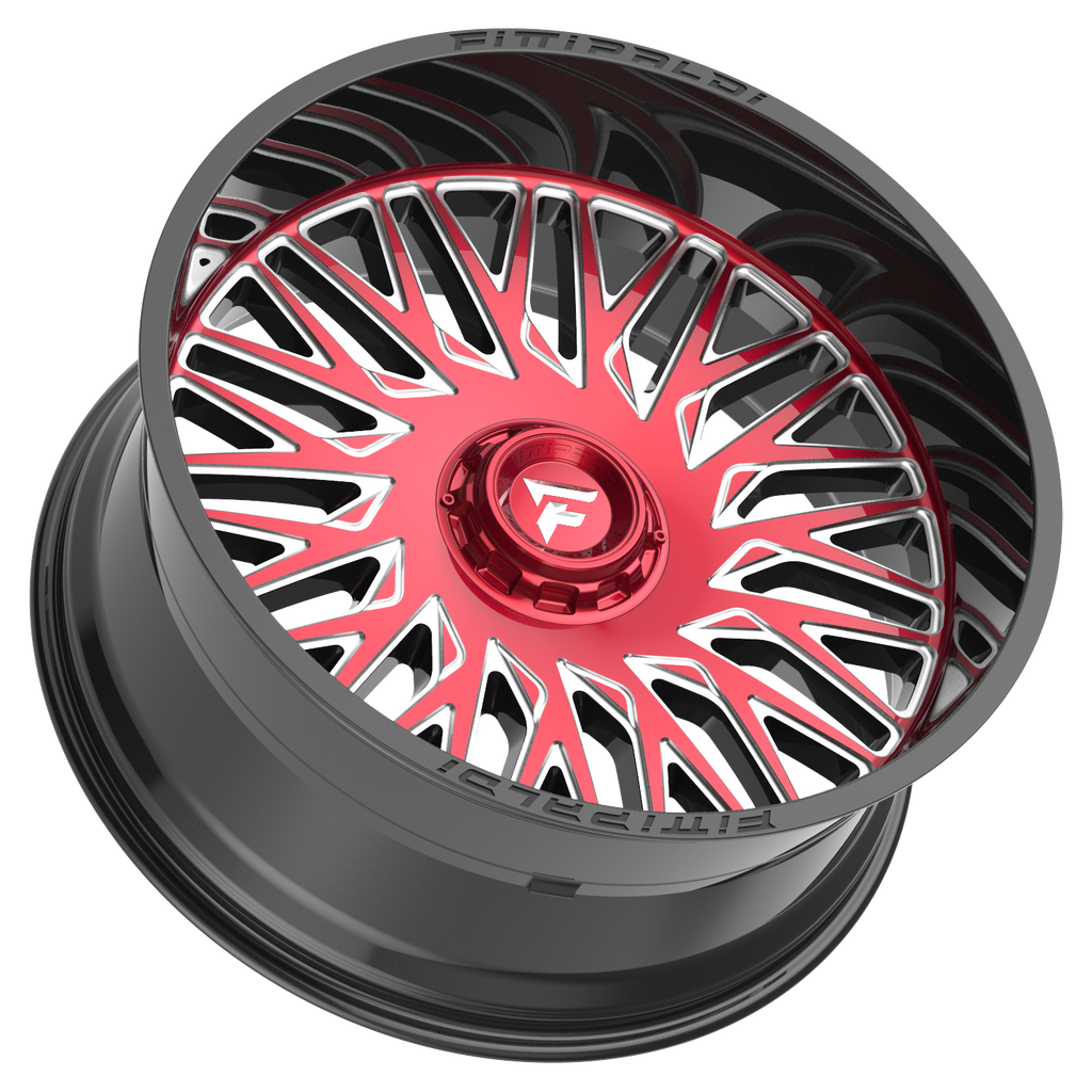 FITTIPALDI OFFROAD FA07MBRM 26X12, PCD 6X135/6X5.50, ET -44, CB 106.2-GLOSS BLACK MACHINED FACE, RED TINT, AND MILLED WINDOWS