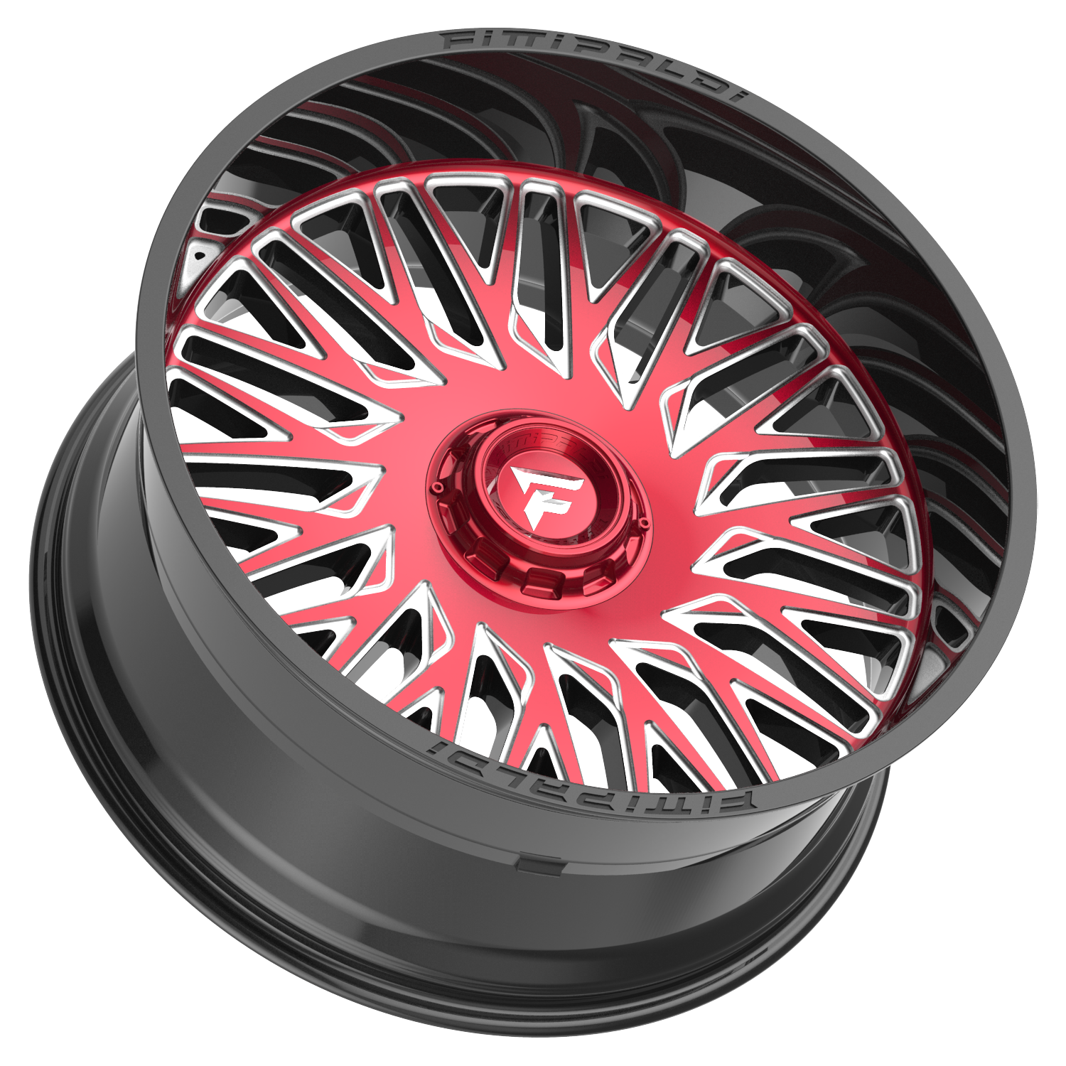FITTIPALDI OFFROAD FA07MBRM 26X12, PCD 6X135/6X5.50, ET -44, CB 106.2-GLOSS BLACK MACHINED FACE, RED TINT, AND MILLED WINDOWS