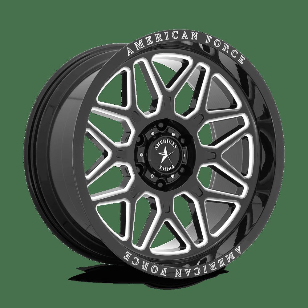 American Force Cast AC001 RUSH 20X10 -18 6X139.7/6X5.5 Gloss Black Milled