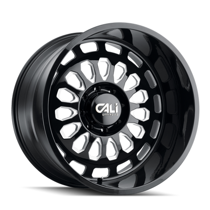CALI OFF-ROAD PARADOX 9113 24X14 6x139.7 -76MM 106MM GLOSS BLACK/MILLED SPOKES
