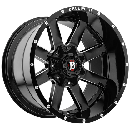 Ballistic 959 Rage 20x12 -44 8x170/165.1 (8x6.5) Gloss Black Milled