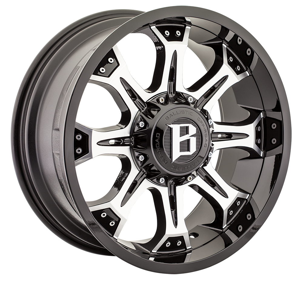 BALLISTIC 974-KOMODO 20X9 6X135/139.7 +18 GLOSS BLACK MACHINED