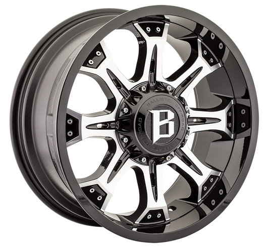 BALLISTIC 974-KOMODO 20X9 6X135/139.7 +18 GLOSS BLACK MACHINED