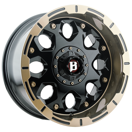 BALLISTIC 968-SHIELD 20X10 6X135/139.7 +00 FLAT BRONZE FACE W/ FLAT BLACK LIP