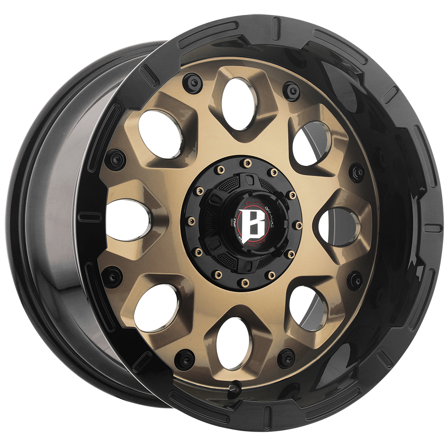 BALLISTIC 968-SHIELD 20X10 6X135/139.7 +00 FLAT BLACK FACE W/ FLAT BRONZE LIP