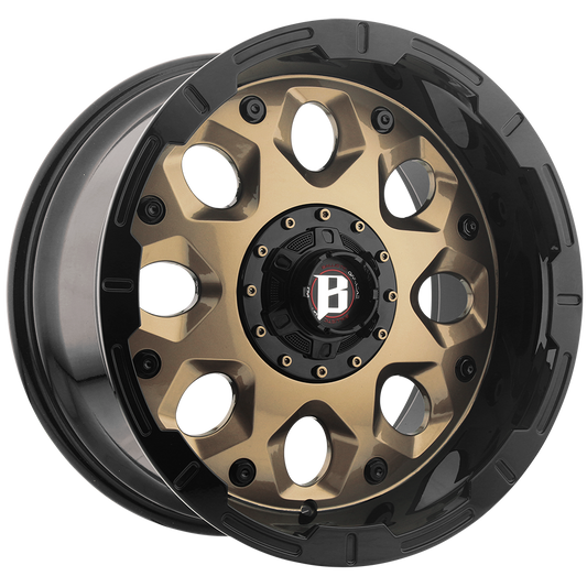 BALLISTIC 968-SHIELD 20X10 6X135/139.7 +00 FLAT BLACK FACE W/ FLAT BRONZE LIP