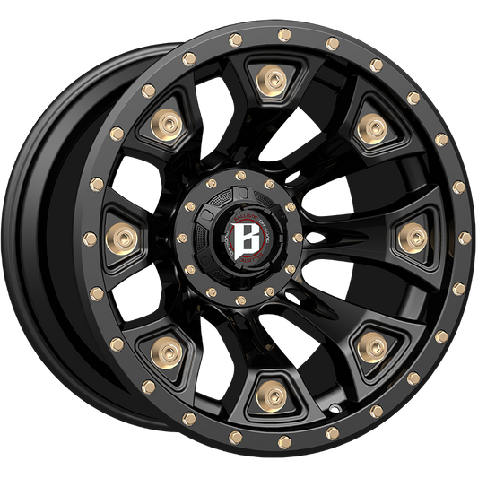BALLISTIC 976-WARHAMMER 20X9 5X114.3/127 +00 FLAT BLACK W/FLAT BRONZE ACCESSORIES