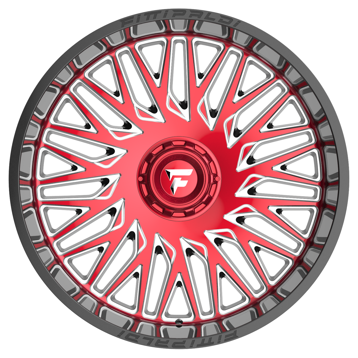 FITTIPALDI OFFROAD FA07MBRM 26X12, PCD 6X135/6X5.50, ET -44, CB 106.2-GLOSS BLACK MACHINED FACE, RED TINT, AND MILLED WINDOWS