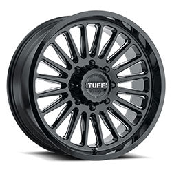 Tuff T5A 20X10 -19 6X139.7/6X5.5 GLOSS BLACK W/ MILLED SPOKES