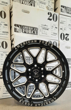 American Force Cast AC001 RUSH 20X10 -18 6X139.7/6X5.5 Gloss Black Milled
