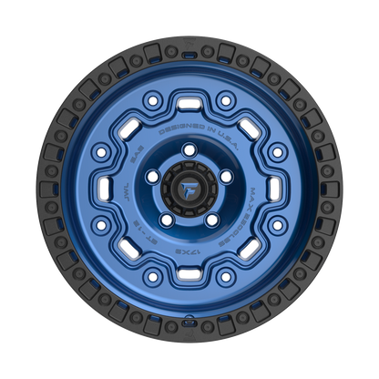 FITTIPALDI OFFROAD FT100BLB 17X9, PCD 5X5.00, ET -12, CB 71.5-GLOSS BLUE WITH SATIN BLACK RING