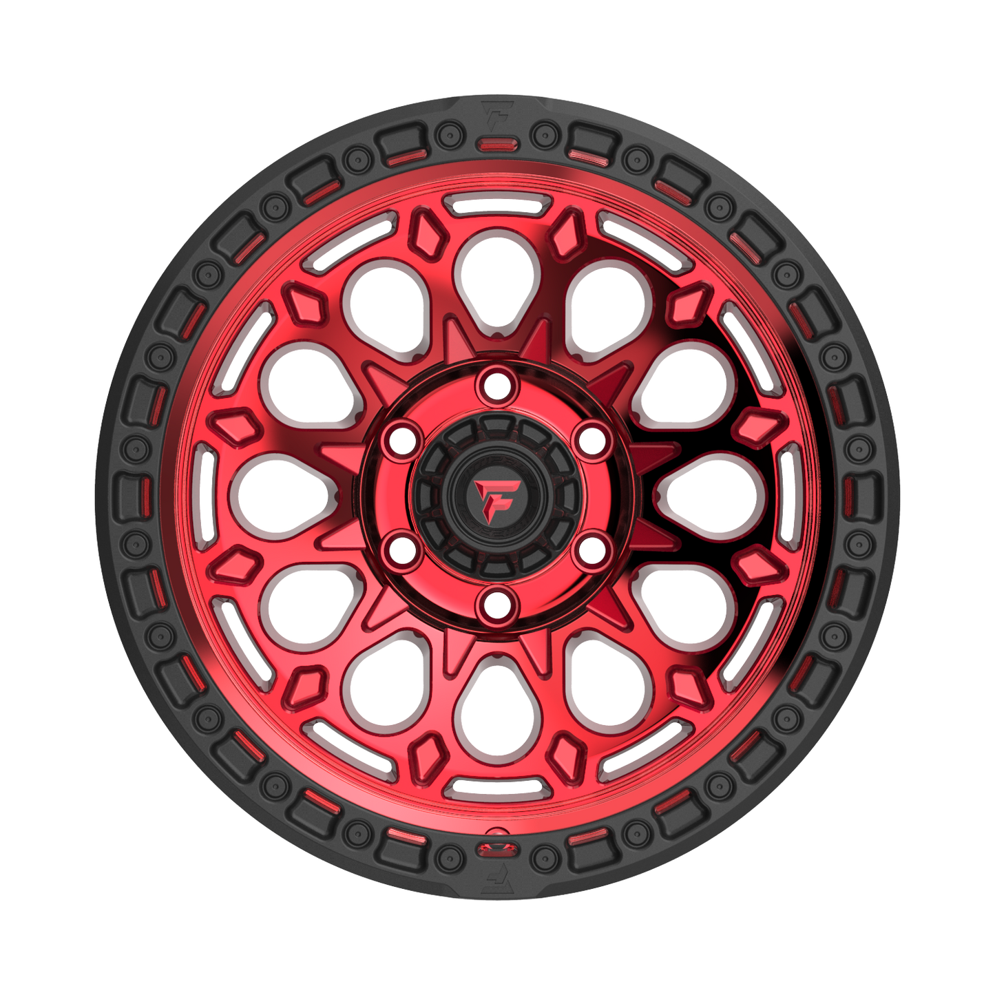 FITTIPALDI FT101RTB 17X9, PCD 6X135, ET-12, CB 87.1-MACHINED W/ GLOSS RED TINT & SATIN BLACK RING