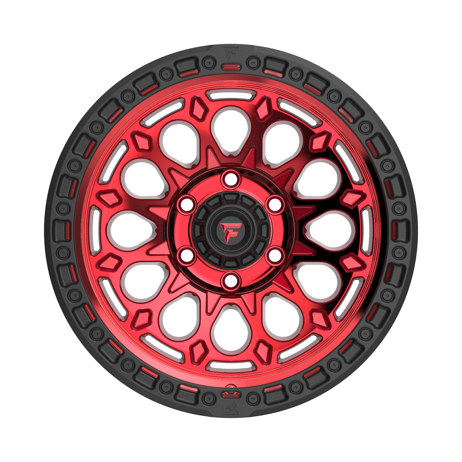 FITTIPALDI FT101RTB 17X9, PCD 6X135, ET-12, CB 87.1-MACHINED W/ GLOSS RED TINT & SATIN BLACK RING
