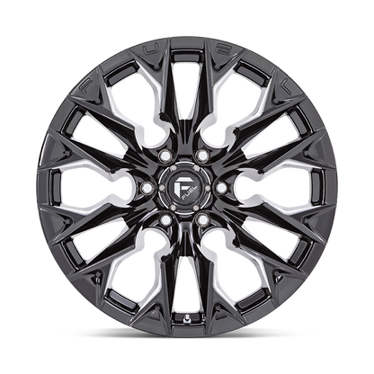 Fuel 1PC D803 FLAME 20X9 20 6X135 GLOSS BLACK MILLED