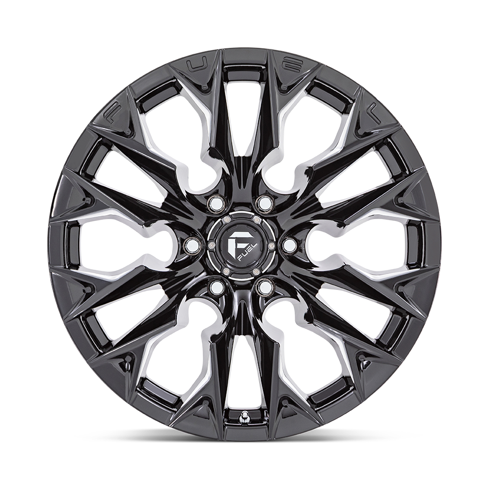Fuel 1PC D803 FLAME 20X9 20 6X139.7 GLOSS BLACK MILLED